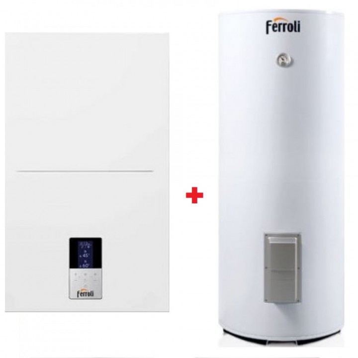 Котел FERROLI BLUEHELIX SIGMA 28H настенный газовый  2-х контурный + Бойлер косвенного нагрева Ferroli ECOUNIT N150 - 1C без ТЭНа.
