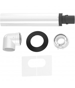 Базовый комплект дымохода FC-Set60-C13x, DN60/100, горизонтальный, телескопический, концентрический, с адаптером