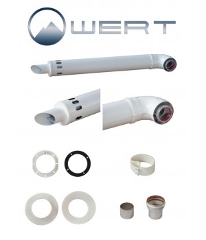 Комплект дымохода коаксиальный антиобледенительный универсальный,  Wert A-020/1 внешний D 100 мм, внутренний D 60 мм, L=810