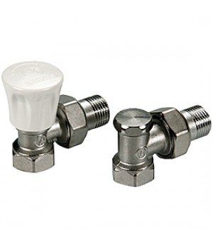 КОМПЛЕКТ GIACOMINI ДЛЯ ОТОПИТЕЛЬНЫХ ПРИБОРОВ, R705K, УГЛОВОЙ, 1/2", 1/2", ВН, ХРОМИРОВАННЫЙ