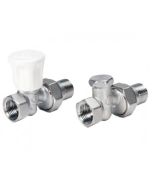 КОМПЛЕКТ GIACOMINI ДЛЯ ОТОПИТЕЛЬНЫХ ПРИБОРОВ, R706K, ПРЯМОЙ, 1/2", 1/2", ВН, ХРОМИРОВАННЫЙ