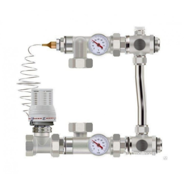  узел для теплого пола и радиаторов отопления - фото