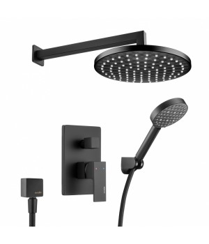 КОМПЛЕКТ ДУШЕВОЙ СО ВСТРОЕННЫМ СМЕСИТЕЛЕМ С МОНТАЖНЫМ БОКСОМ И ВЕРХНИМ ДУШЕМ SWEDBE PLATTA 5554B