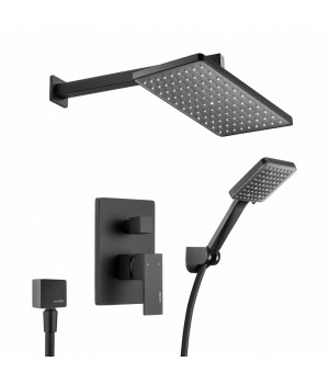 КОМПЛЕКТ ДУШЕВОЙ СО ВСТРОЕННЫМ СМЕСИТЕЛЕМ С МОНТАЖНЫМ БОКСОМ И ВЕРХНИМ ДУШЕМ SWEDBE PLATTA 5555B