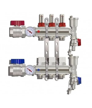 Коллекторная группа Tim KA003 1", 3 выхода, латунь