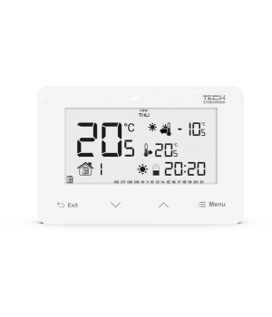 TECH Регулятор ST-293 v3  проводной комнатный бинарный датчик для скрытого монтажа (1 мм стекло) 